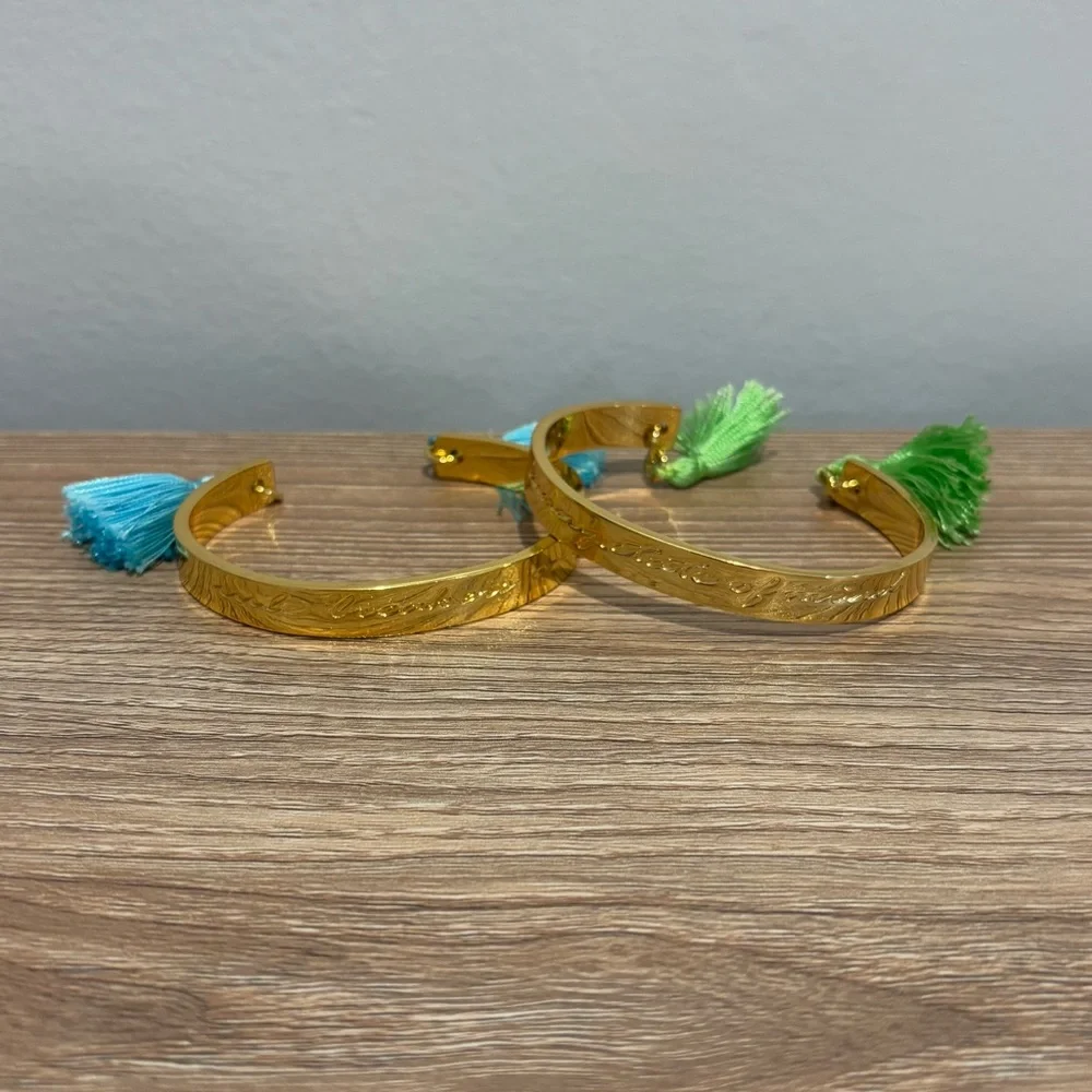 2 Lilly Pulitzer Gold Bracelets with tassels